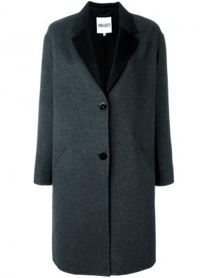 Однобортное пальто Kenzo. Цвет: серый