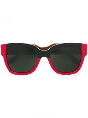 Солнцезащитные очки дизайна колор-блок Marni Eyewear. Цвет: чёрный