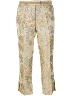 Жаккардовые классические брюки Christian Pellizzari. Цвет: телесный