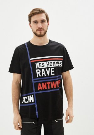 Футболка Les Hommes. Цвет: черный