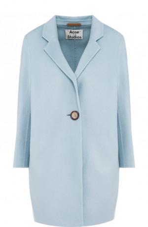 Пальто из смеси шерсти и кашемира с укороченным рукавом Acne Studios. Цвет: голубой