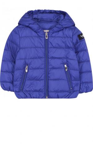 Пуховая куртка с капюшоном Il Gufo. Цвет: темно-синий