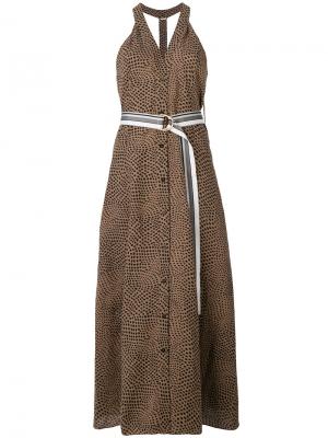 Длинное платье на пуговицах спереди Dvf Diane Von Furstenberg. Цвет: коричневый