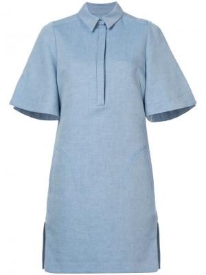 Платье с пуговичной планкой спереди Carven. Цвет: синий