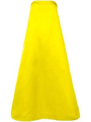 Расклешенное длинное платье Adam Lippes. Цвет: жёлтый и оранжевый
