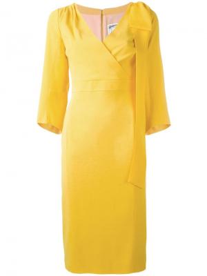 Вечернее платье с бантом сбоку Dsquared2. Цвет: жёлтый и оранжевый