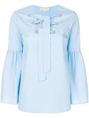 Блузка с завязками на горловине Michael Kors. Цвет: синий