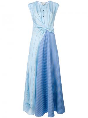 Длинное платье  Twisted Henley 3.1 Phillip Lim. Цвет: синий