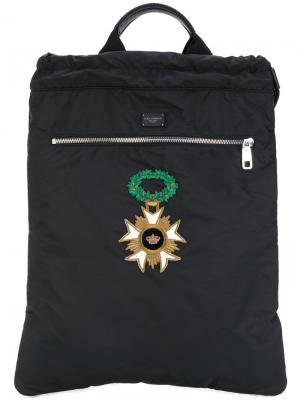 Рюкзак с нашивками Dolce & Gabbana. Цвет: чёрный