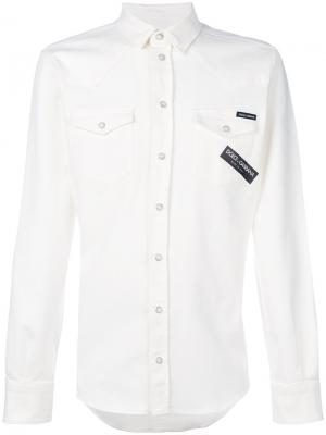 Рубашка с логотипом Dolce & Gabbana. Цвет: белый