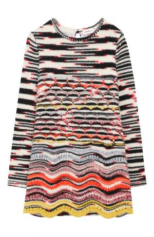 Шерстяное платье фактурной вязки Missoni. Цвет: разноцветный