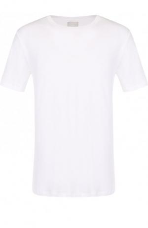 Хлопковая футболка с круглым вырезом Hanro. Цвет: белый