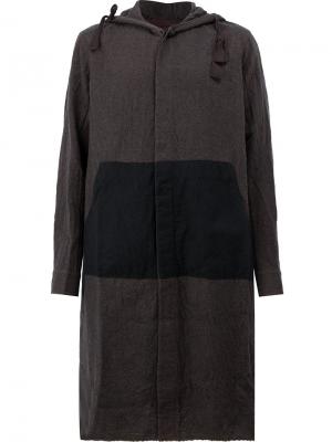 Однобортное пальто с капюшоном Ziggy Chen. Цвет: многоцветный