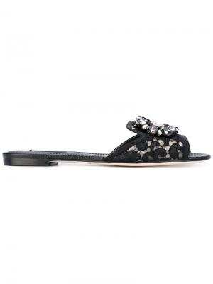 Декорированные сандалии Dolce & Gabbana. Цвет: чёрный