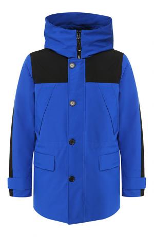 Утепленная куртка на молнии с капюшоном Kenzo. Цвет: синий