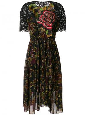 Платье с цветочной вышивкой Antonio Marras. Цвет: чёрный