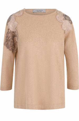 Вязаный пуловер с укороченным рукавом D.Exterior. Цвет: розовый