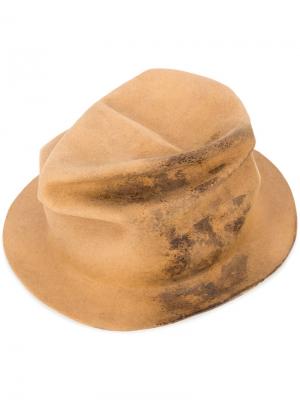 Шляпа с жатой боковиной Horisaki Design & Handel. Цвет: телесный