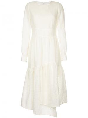 Асимметричное платье с оборкой Goen.J. Цвет: белый