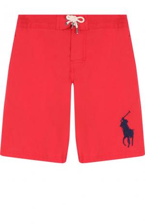 Плавки-шорты с логотипом бренда Polo Ralph Lauren. Цвет: красный