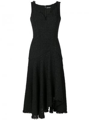 Платье А-образного силуэта из букле Alexander McQueen. Цвет: чёрный
