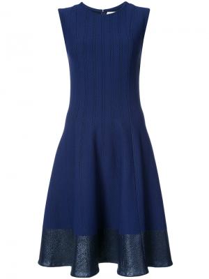 Приталенное расклешенное платье Carolina Herrera. Цвет: синий