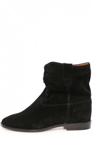 Замшевые ботинки с широким голенищем Isabel Marant Etoile. Цвет: черный