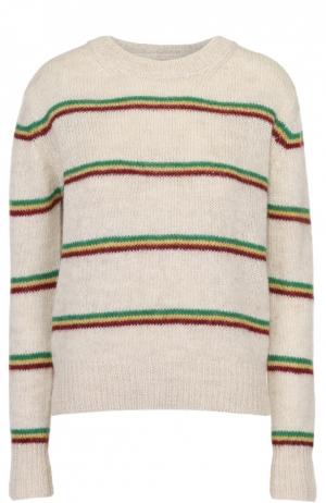 Пуловер прямого кроя в контрастную полоску Isabel Marant Etoile. Цвет: кремовый