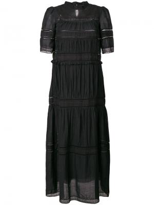 Длинное платье с вышивкой Isabel Marant Étoile. Цвет: чёрный