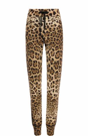 Кашемировые джоггеры с леопардовым принтом Dolce & Gabbana. Цвет: леопардовый