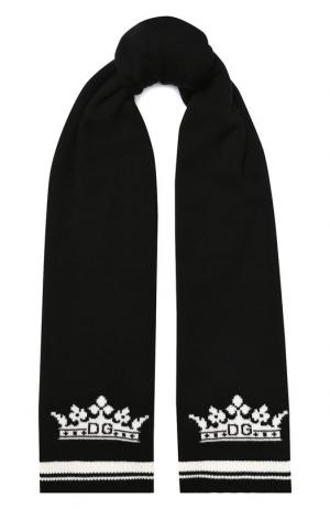 Кашемировый шарф Dolce & Gabbana. Цвет: черный