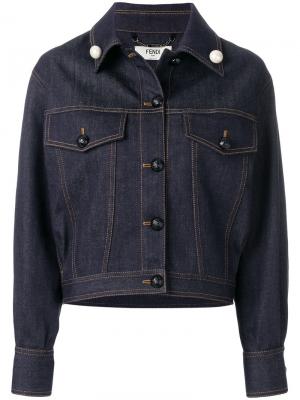 Укороченная джинсовая куртка Fendi. Цвет: синий