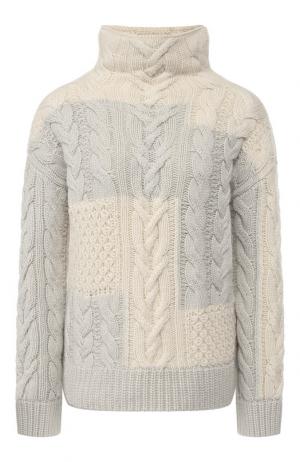 Кашемировый пуловер с объемным воротником Loro Piana. Цвет: серый