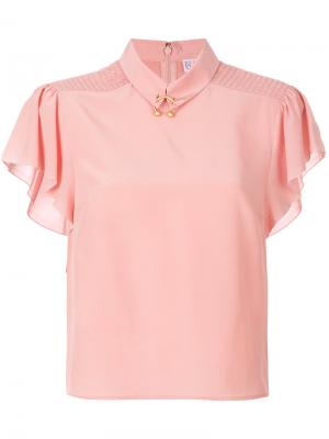 Блузка с отделкой кольцами Red Valentino. Цвет: розовый и фиолетовый