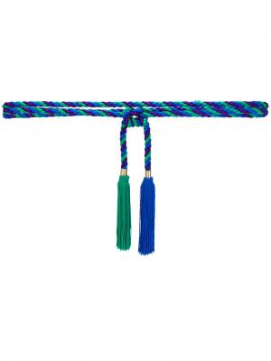 Двухцветный веревочный пояс с кисточками Philosophy Di Lorenzo Serafini. Цвет: синий