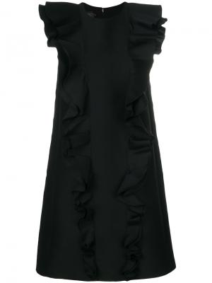 Платье шифт с оборками Giambattista Valli. Цвет: чёрный