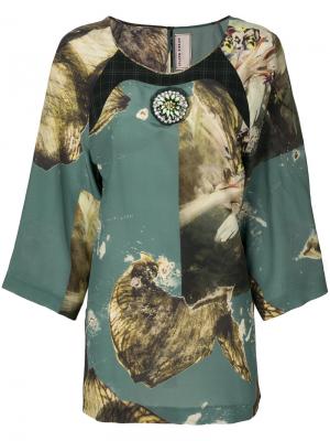 Блузка с принтом Antonio Marras. Цвет: зелёный