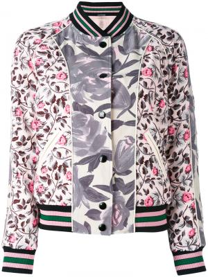 Двухсторонняя куртка-бомбер с рисунком Coach. Цвет: розовый и фиолетовый