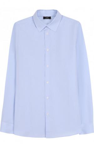 Хлопковая рубашка с воротником кент Dal Lago. Цвет: голубой