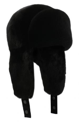 Норковая шапка-ушанка Kussenkovv. Цвет: черный
