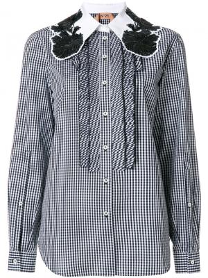 Oversized collar gingham shirt Nº21. Цвет: чёрный