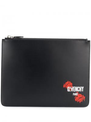 Клатч с принтом логотипа Givenchy. Цвет: чёрный