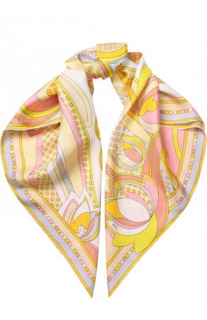 Шелковый платок с принтом Emilio Pucci. Цвет: желтый