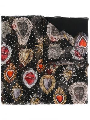 Шарф с принтом Sacred Heart Dolce & Gabbana. Цвет: чёрный
