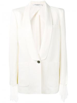 Приталенный пиджак с накладными карманами Philosophy Di Lorenzo Serafini. Цвет: белый
