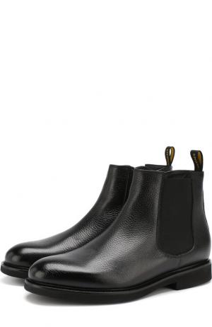 Кожаные ботинки на молнии с внутренней меховой отделкой Doucals Doucal's. Цвет: черный