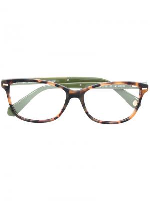 Двухцветные очки Balmain. Цвет: коричневый
