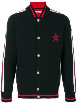 Куртка-бомбер с элементами звезд Givenchy. Цвет: чёрный