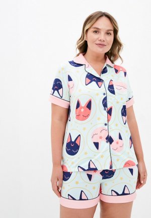 Пижама UnicoModa. Цвет: бирюзовый