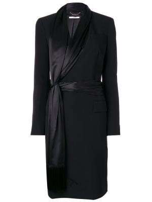 Пальто с асимметричной оторочкой шарфом Givenchy. Цвет: чёрный